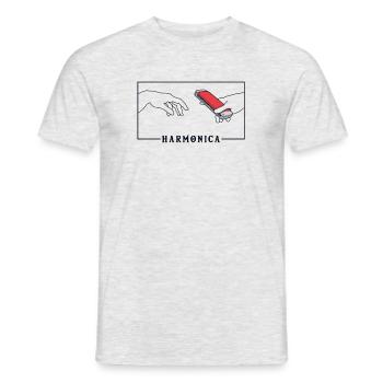 Michel-Ange Création de la bouche d’harmonica d’Adam - T-shirt homme - gris chiné - Devant - AI Model Male 178 dark (178cm)