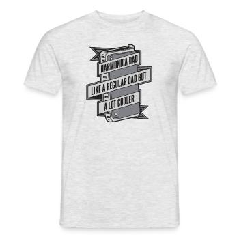 Harmonica Papa Comme Un Papa Ordinaire Mais Plus Cool - T-shirt homme - gris chiné - Devant - AI Model Male 178 dark (178cm)