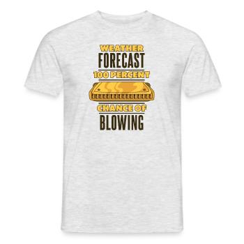 Prévisions météorologiques 100% de chances de souffler la bouche - T-shirt homme - gris chiné - Devant - AI Model Male 178 dark (178cm)