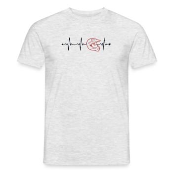 Motocross Heartbeat Racing Supermoto Motorcycle - Men's T-Shirt - heather grey - Front - AI Model Male 178 dark (178cm)