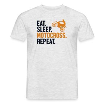 Eat Sleep Motocross Repeat Motorcycle Racing - Men's T-Shirt - heather grey - Front - AI Model Male 178 dark (178cm)