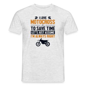 Motocross Lover Let's Assume I'm Right Motorcycle - Men's T-Shirt - heather grey - Front - AI Model Male 178 dark (178cm)