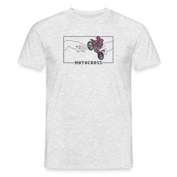 Michelangelo Kreation von Adam Motocross Supermoto - Männer T-Shirt - Grau meliert - Vorne - AI Model Male 178 dark (178cm)