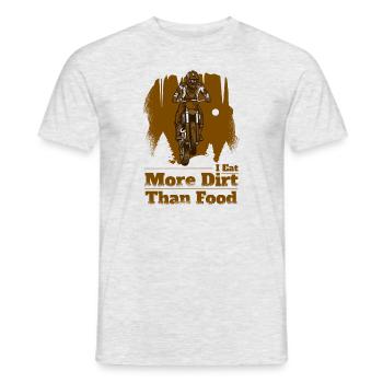 Je mange plus de terre que de nourriture Pilotes de supermoto de course - T-shirt homme - gris chiné - Devant - AI Model Male 178 dark (178cm)