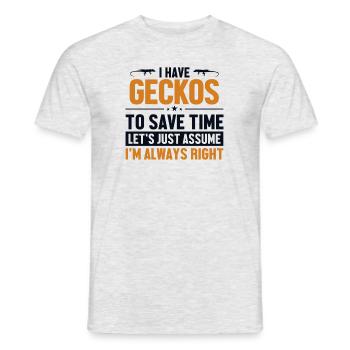 Gecko Owner Let's Assume I'm Right Gekkota - Men's T-Shirt - heather grey - Front - AI Model Male 178 dark (178cm)