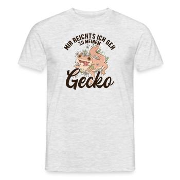 Mir reichts ich geh zu meinem Gecko Crested - Männer T-Shirt - Grau meliert - Vorne - AI Model Male 178 dark (178cm)