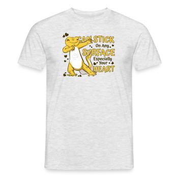 Peut coller sur n’importe quelle surface lézard gekkota léopard - T-shirt homme - gris chiné - Devant - AI Model Male 178 dark (178cm)