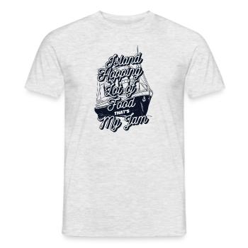 Island Hopping And A Lot Of Food Cruise Ship - Men's T-Shirt - heather grey - Front - AI Model Male 178 dark (178cm)