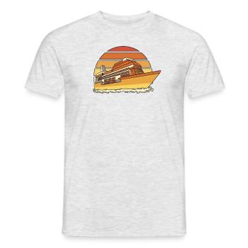 Retro Kreuzfahrtschiff Kreuzfahrt Crew Passagiere Kreuzfahrt - Männer T-Shirt - Grau meliert - Vorne - AI Model Male 178 dark (178cm)
