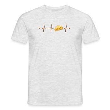 Gouda Heartbeat Queso Cheesemonger Maker Lover - T-shirt homme - gris chiné - Devant - AI Model Male 178 dark (178cm)