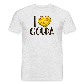 J’aime le Gouda Queso Fromager Amant le Gouda - T-shirt homme - gris chiné - Devant - AI Model Male 178 dark (178cm)