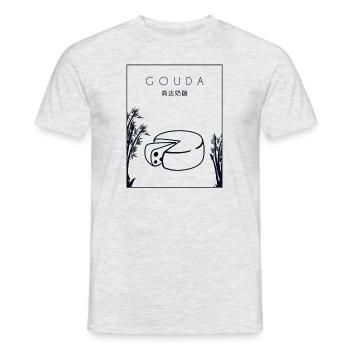 Gouda chinois Hanzi Queso fromager - T-shirt homme - gris chiné - Devant - AI Model Male 178 dark (178cm)