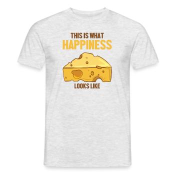 Voici à quoi ressemble le bonheur Maker Queso - T-shirt homme - gris chiné - Devant - AI Model Male 178 dark (178cm)