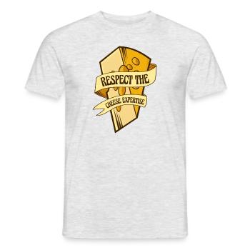Respektieren Sie den Käse-Know-how-Käsehändler - Männer T-Shirt - Grau meliert - Vorne - AI Model Male 178 dark (178cm)