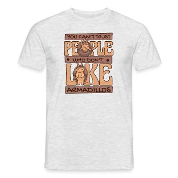 Je ne peux pas faire confiance aux gens qui n’aiment pas les tatous - T-shirt homme - gris chiné - Devant - AI Model Male 178 dark (178cm)