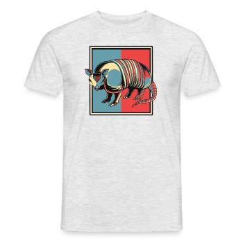 Armadillo Portrait Pink Fairy Chlamyphoridae - Men's T-Shirt - heather grey - Front - AI Model Male 178 dark (178cm)
