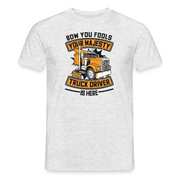 Inclinez-vous devant votre chauffeur de camion est là camionneur - T-shirt homme - gris chiné - Devant - AI Model Male 178 dark (178cm)