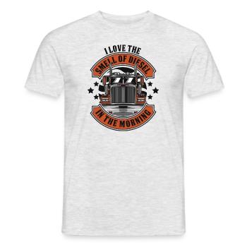 Ich liebe den Geruch von Diesel im morgendlichen Trucker - Männer T-Shirt - Grau meliert - Vorne - AI Model Male 178 dark (178cm)