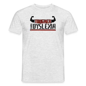 Plus dur que la dyslexie Apraxie Thérapeute de la dyslexie - T-shirt homme - gris chiné - Devant - AI Model Male 178 dark (178cm)