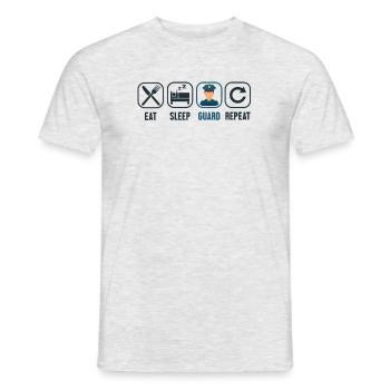 Manger Dormir Garde Policiers Répétitif Corrections - T-shirt homme - gris chiné - Devant - AI Model Male 178 dark (178cm)