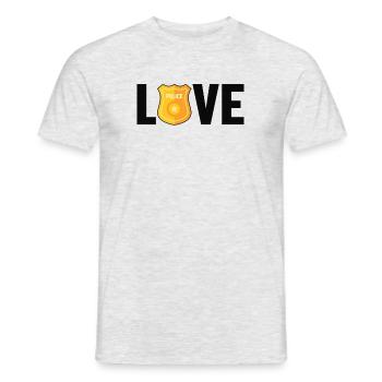 Gardien de prison de l’établissement correctionnel de Love - T-shirt homme - gris chiné - Devant - AI Model Male 178 dark (178cm)