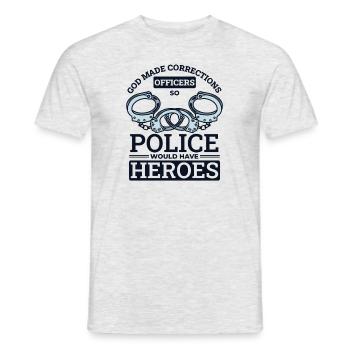 La police aurait donc un gardien de prison pour les héros - T-shirt homme - gris chiné - Devant - AI Model Male 178 dark (178cm)