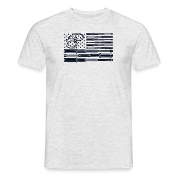 Gardien de prison du drapeau américain Gardien de prison Corrections - T-shirt homme - gris chiné - Devant - AI Model Male 178 dark (178cm)