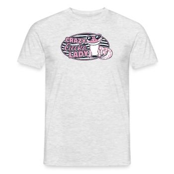 Gecko fou Lady lézard Gekkota léopard à crête - T-shirt homme - gris chiné - Devant - AI Model Male 178 dark (178cm)