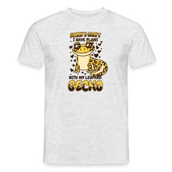 J’ai des projets avec mon gecko léopard Gekkota - T-shirt homme - gris chiné - Devant - AI Model Male 178 dark (178cm)