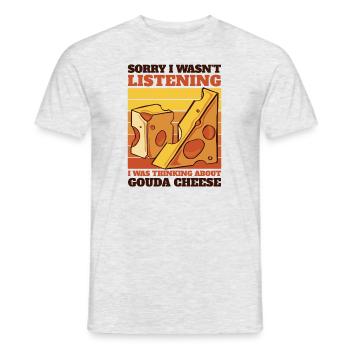 Je pensais à Gouda Cheese Maker Queso Gouda - T-shirt homme - gris chiné - Devant - AI Model Male 178 dark (178cm)