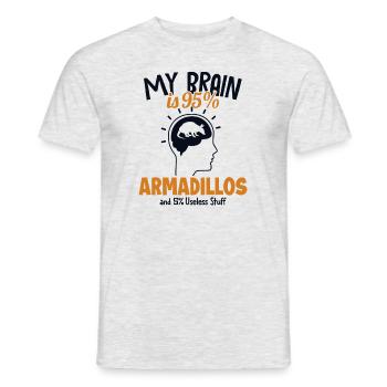 Mon cerveau est composé à 95% de tatous Fée Rose Cingulata - T-shirt homme - gris chiné - Devant - AI Model Male 178 dark (178cm)