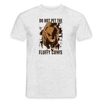Ne caressez pas les vaches duveteuses Bison d’Amérique Buffalo - T-shirt homme - gris chiné - Devant - AI Model Male 178 dark (178cm)