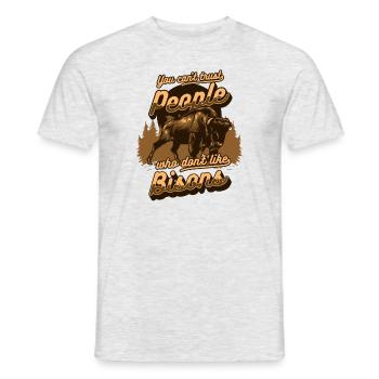 Ich kann Leuten nicht trauen, die Buffalo Bovinae nicht mögen - Männer T-Shirt - Grau meliert - Vorne - AI Model Male 178 dark (178cm)