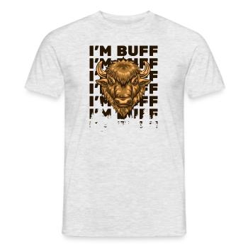 Je suis un amoureux du bison américain Buffalo Bovinae - T-shirt homme - gris chiné - Devant - AI Model Male 178 dark (178cm)