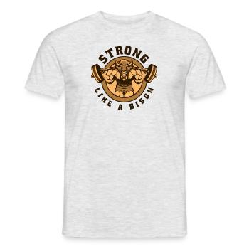 Fort comme un bison Buffalo Bovinae Américain - T-shirt homme - gris chiné - Devant - AI Model Male 178 dark (178cm)
