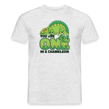 Vous ne faites qu’un dans un amant voilé de panthère caméléon - T-shirt homme - gris chiné - Devant - AI Model Male 178 dark (178cm)