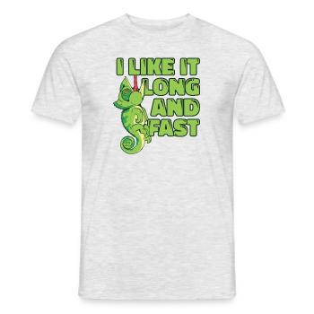 I Like It Long And Fast Veiled Panther Lover - Men's T-Shirt - heather grey - Front - AI Model Male 178 dark (178cm)