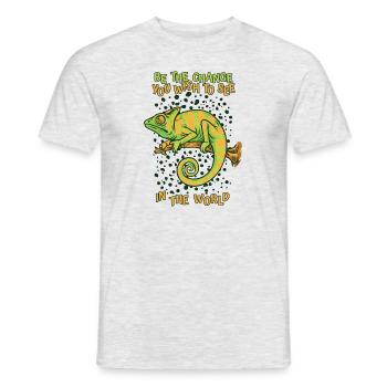 Sei die Veränderung, die du dir wünschst Veiled Panther - Männer T-Shirt - Grau meliert - Vorne - AI Model Male 178 dark (178cm)