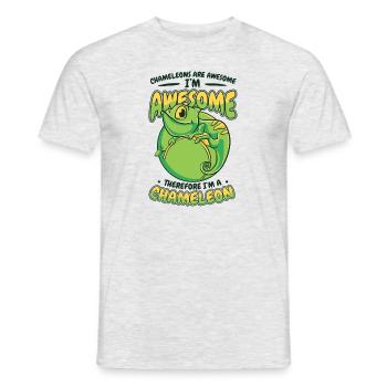 Par conséquent, je suis un amant voilé de panthère caméléon - T-shirt homme - gris chiné - Devant - AI Model Male 178 dark (178cm)