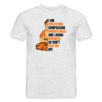 Mitgefühl Achtsamkeit Liebende Güte Buddhistisch - Männer T-Shirt - Grau meliert - Vorne - AI Model Male 178 dark (178cm)