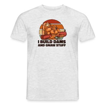 I Build Dams And Gnaw Stuff North American - Men's T-Shirt - heather grey - Front - AI Model Male 178 dark (178cm)