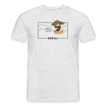 Michelangelo Kreation von Adam Bonsai Bonsai Schalen - Männer T-Shirt - Grau meliert - Vorne - AI Model Male 178 dark (178cm)