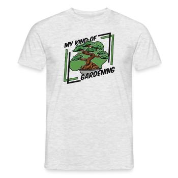 Mon genre de jardinage Pots à bonsaï Penjing - T-shirt homme - gris chiné - Devant - AI Model Male 178 dark (178cm)