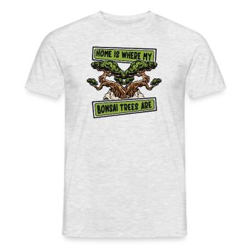 Zuhause ist, wo meine Bonsai Bäume sind Penjing Bonsai - Männer T-Shirt - Grau meliert - Vorne - AI Model Male 178 dark (178cm)
