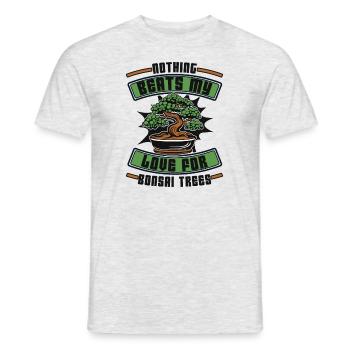 Rien ne vaut mon amour pour les bonsaïs d’intérieur - T-shirt homme - gris chiné - Devant - AI Model Male 178 dark (178cm)