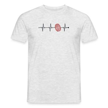 Forensics Heartbeat Science Psychology Forensic - Men's T-Shirt - heather grey - Front - AI Model Male 178 dark (178cm)