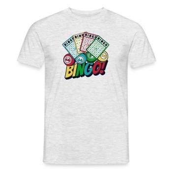 Daubers Professional Caller Bingo Lover Bingo - Men's T-Shirt - heather grey - Front - AI Model Male 178 dark (178cm)