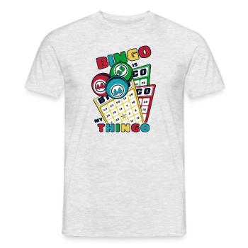 Bingo Is My Thingo Caller Daubers Professional - Men's T-Shirt - heather grey - Front - AI Model Male 178 dark (178cm)