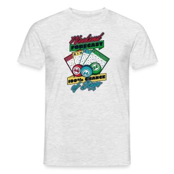 Weekend Forecast 100% Chance Of Bingo Daubers - Men's T-Shirt - heather grey - Front - AI Model Male 178 dark (178cm)