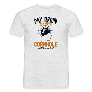 My Brain is 95% Cornhole Boards Bean Bag Game - Men's T-Shirt - heather grey - Front - AI Model Male 178 dark (178cm)